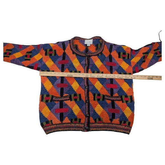 Miso Healthy To Wear Cardigan Sweater 90s Grunge Distressed Womens Size M/L - Picture 8 of 11